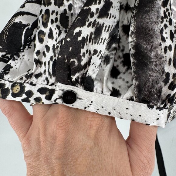 Avenue Womens Animal Print Blouse Size 18 20 Elastic Hem Silky Work Date Night - Picture 6 of 8